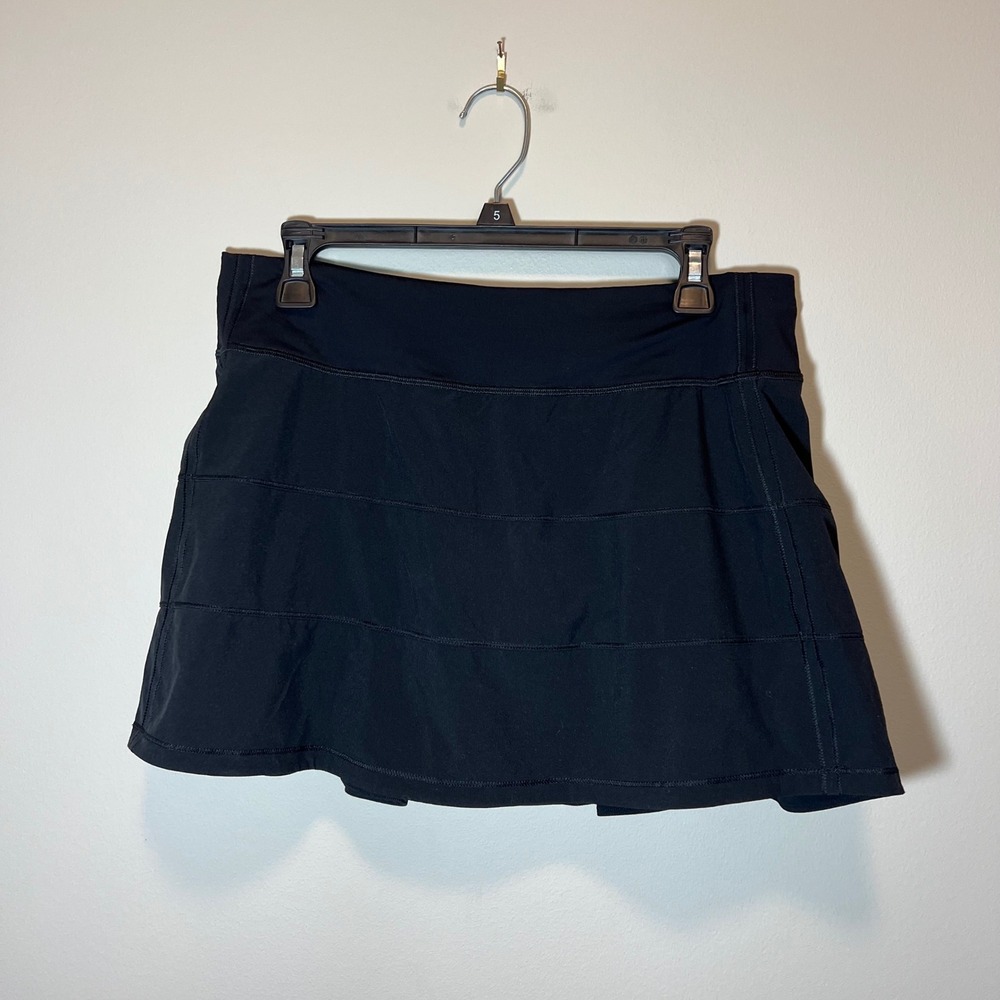 Lululemon Pace Rival Skirt Black Athletic Skort Tennis Running Golf 8